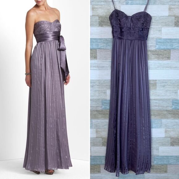 BCBGMaxazria Pure Silk Alicia Bridesmaid Gown Wisteria Purple Evening Womens 0 2 - Picture 1 of 10